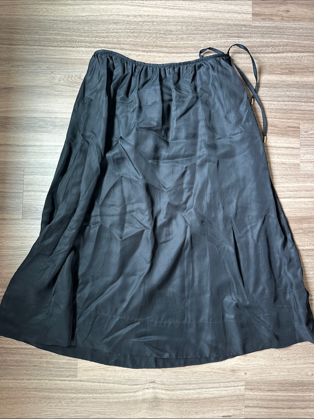 Ann Taylor Black Maxi Skirt with Side Tie and zip